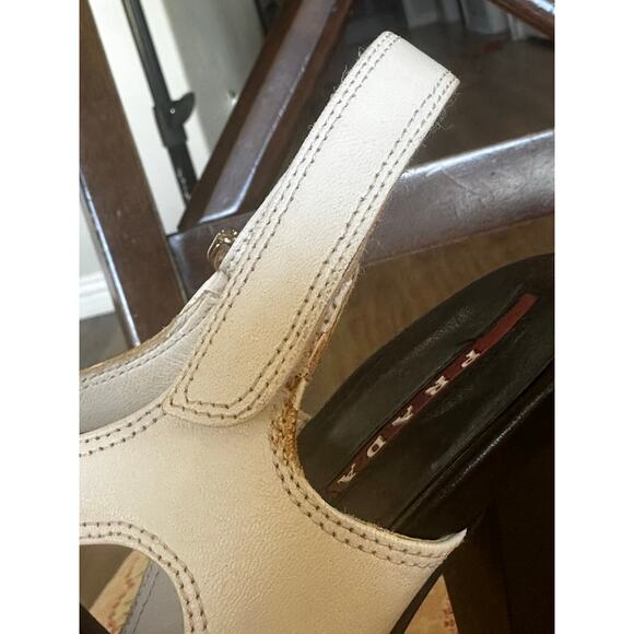 Prada Sport lace-up colorblock leather heels red black cream women 39.5 US 9–9.5 - Picture 14 of 14